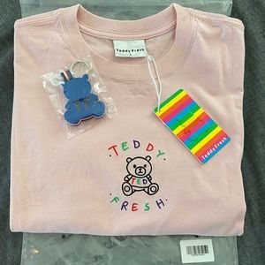 Teddy Fresh Embroidered T-Shirt Mauve Size Large